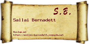 Sallai Bernadett névjegykártya